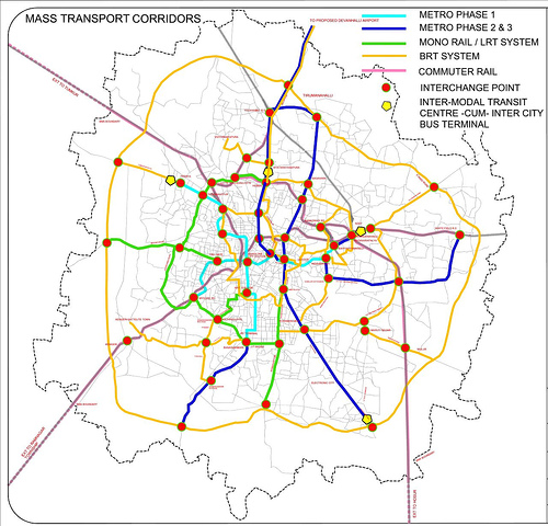 delhi metro map. though Metro Ph 2 routes